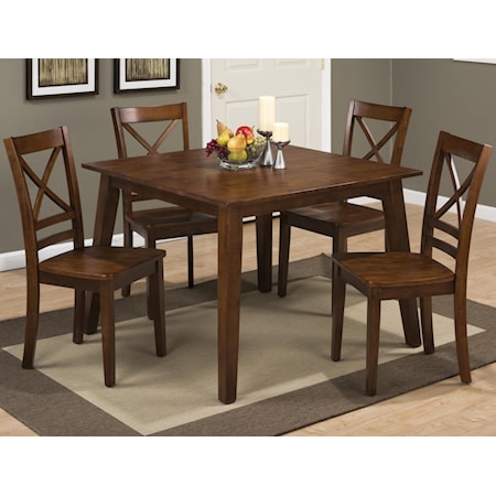 Square Table and 4 Chair Set
