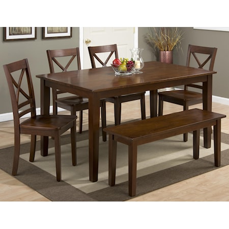 Rectangle Dining Table Set with Bench