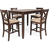 5-Piece Counter Height Dining Set includes Table and 4 Chairs