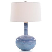 Tahitian Blue Glass Table Lamp