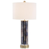 Sapphire and Gold Glaze Table Lamp