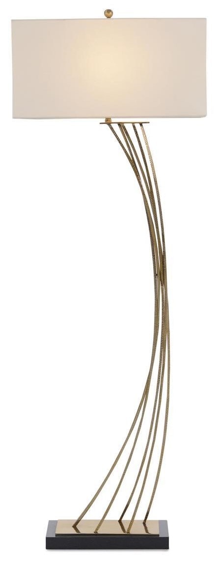 Cambered Brass Floor Lamp