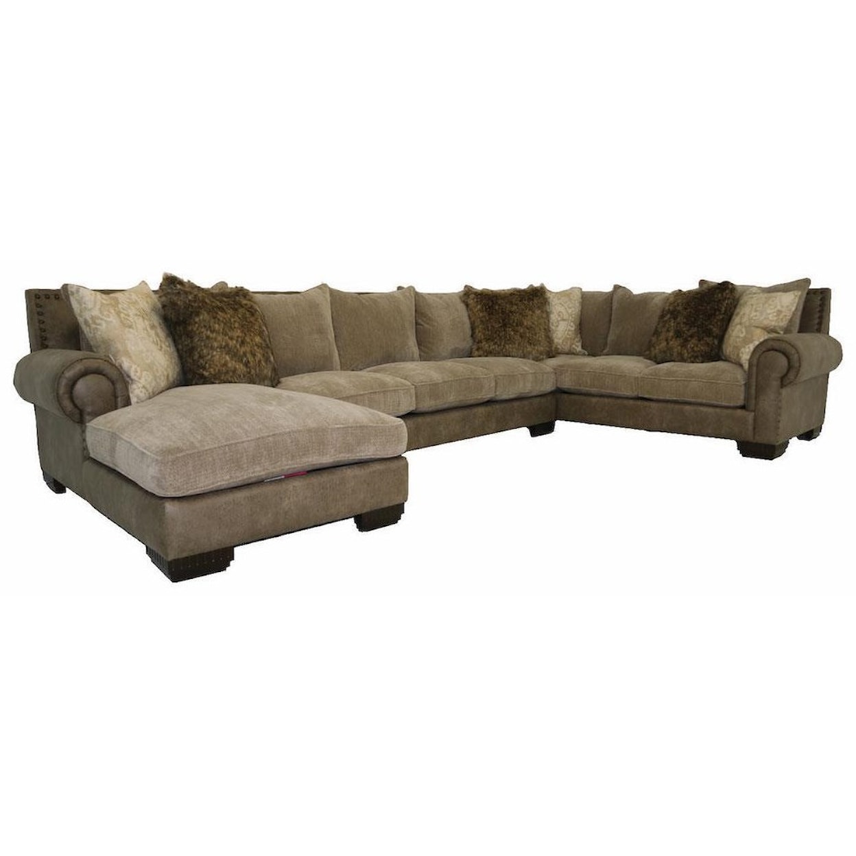 JMD Furniture 3000 JMD Down 3 PC Chaise Sectional