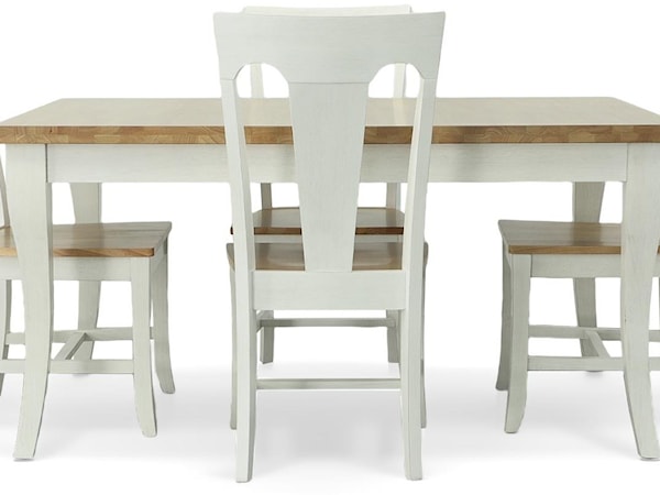 5 Piece Customizable Two-Tone Dining Set 