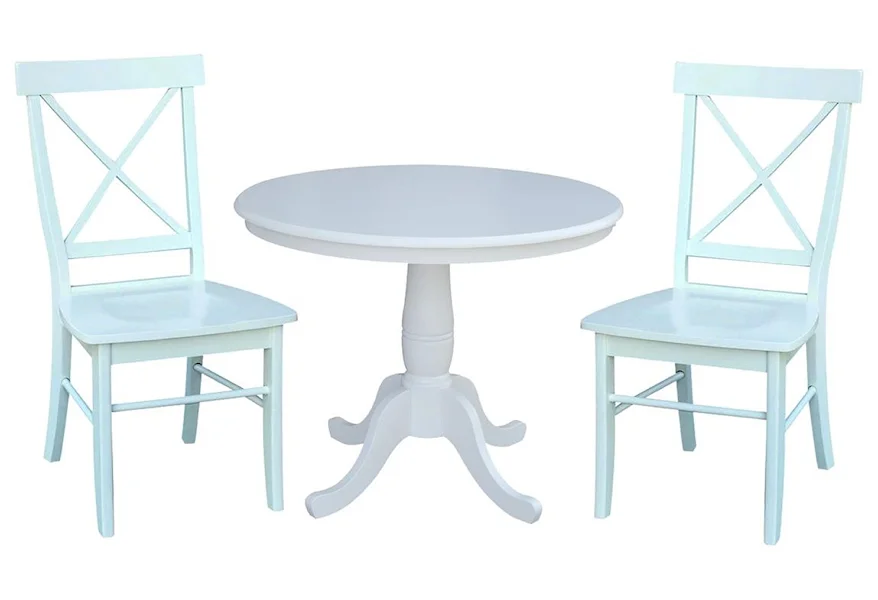 Dining Essentials 36" Table and 2 X Back Chair by John Thomas at Johnny Janosik