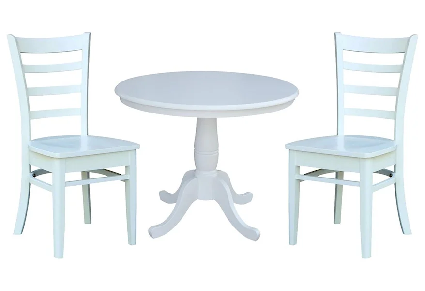 Dining Essentials 36" Table and 2 Emily Chair by John Thomas at Johnny Janosik