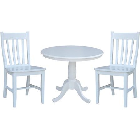 36" Table and 2 Cafe Chairs