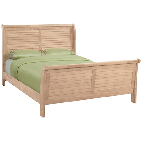 Queen Louvered Sleigh Bed