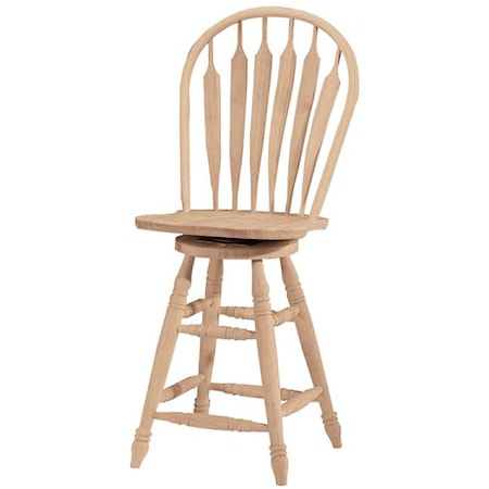 24" Steambent Windsor Stool with Swivel