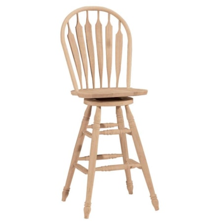 30" Steambent Windsor Stool with Swivel