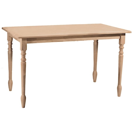 Solid Top Farmhouse Table with Turned Legs