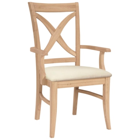 Vineyard Arm Chair with Seat Cushion