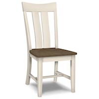 Ava Two-Tone Side Chair with Wood Seat