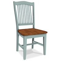 Two-Tone Stafford Side Chair with Wood Seat