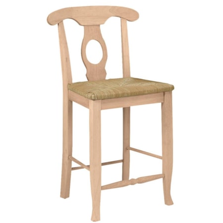 24" Empire Stool with Rush Seat