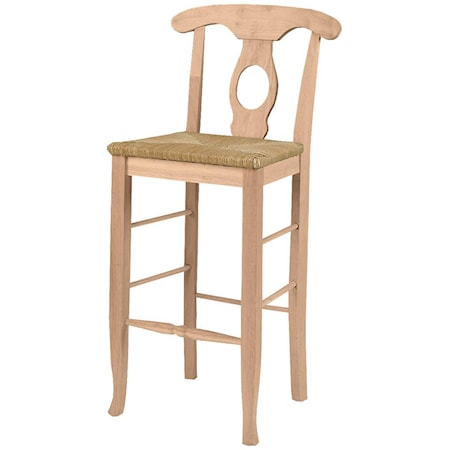 30" Empire Stool with Rush Seat