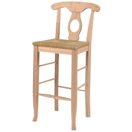 30" Empire Stool with Rush Seat