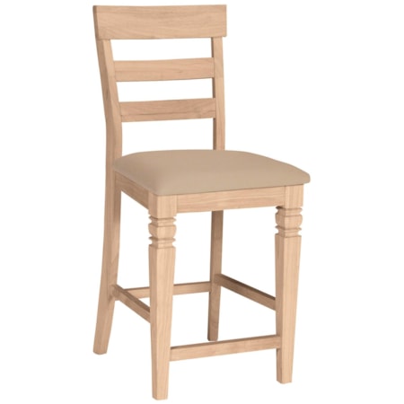 24" Java Stool with Vinyl Seat Cushion