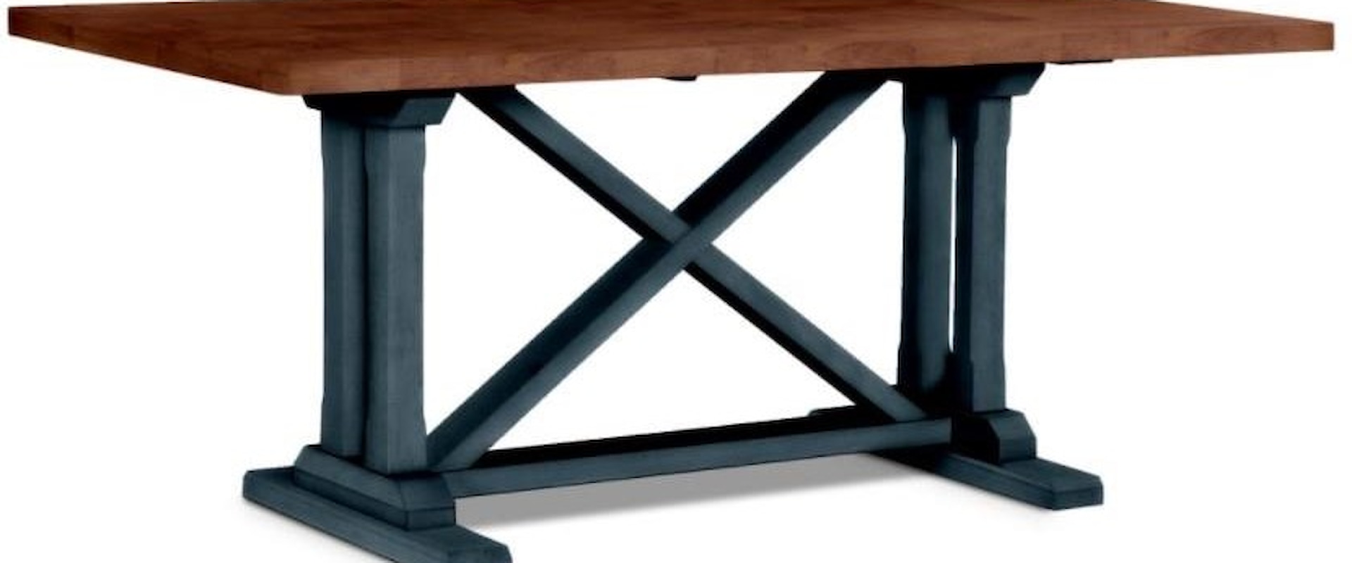 6 Piece Two-Tone Trestle Dining Set with Bench