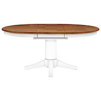 48 Inch Round Pedestal Dining Table with Butterfly Leaf