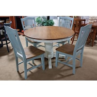 Transitional Dining Set with Butterfly Leaf Pedestal Table