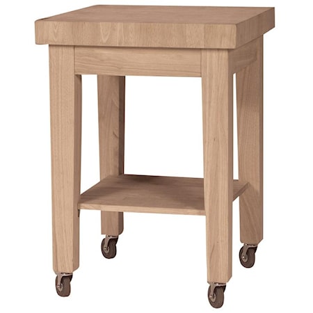 Butcher Block Island with Casters
