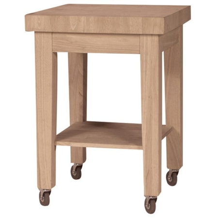 Butcher Block Island with Casters