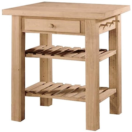 2-Shelf 1-Drawer Kitchen Island