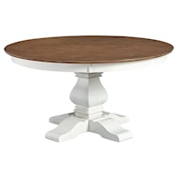 Transitional Round Dining Table with Single Pedestal Base