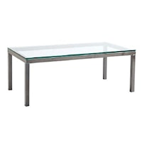 Contemporary Rectangular Cocktail Table with Hand Forged Steel Frame