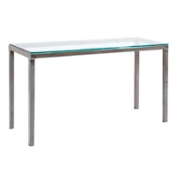 Contemporary Console Table with Tempered Glass Top