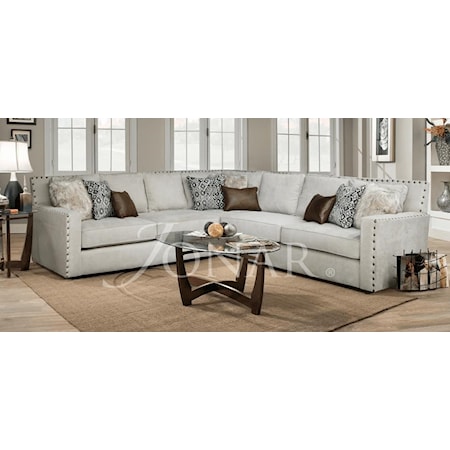 3 Piece Sectional Sofa and Upholstered Chair Set
