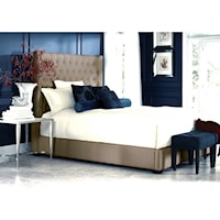 California King Upholstered Bed with Footboard Storage