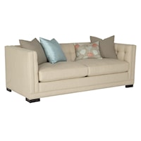 Contemporary Button-Tufted Tuxedo Sofa