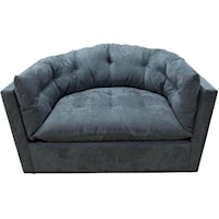 Traditional Biscayne Swivel Accent Chair with Tufting