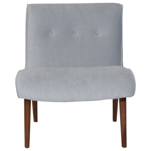 Forbes Armless Accent Chair with Splayed Wooden Legs