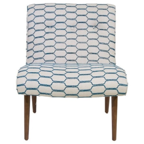 Forbes Armless Accent Chair with Splayed Wooden Legs