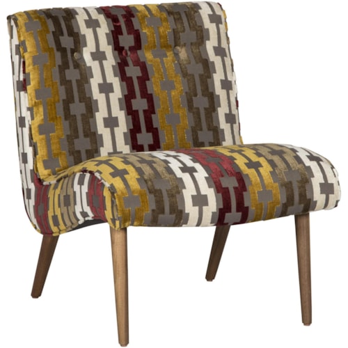 Forbes Armless Accent Chair with Splayed Wooden Legs