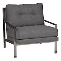 Mansfield Metal Accent Chair with Tufted Cushions