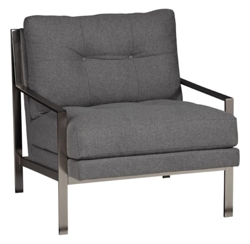 Mansfield Metal Accent Chair with Tufted Cushions