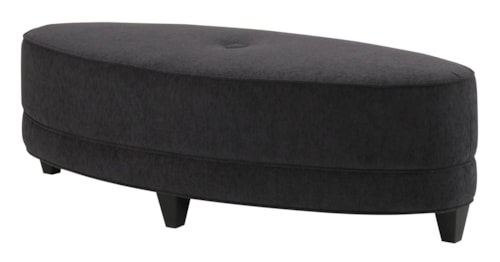 Glendora Oval Ottoman with Tapered Wood Feet