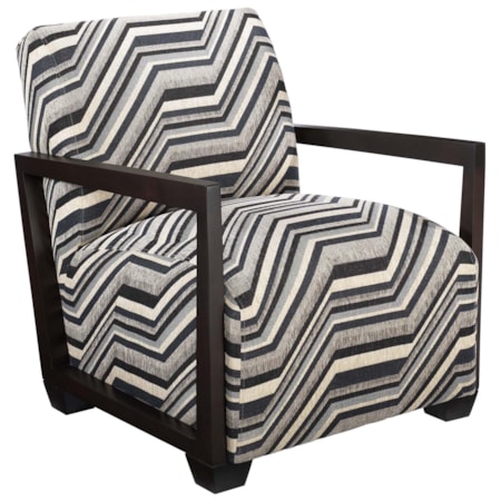 Accent Chair with Exposed Wood Arms