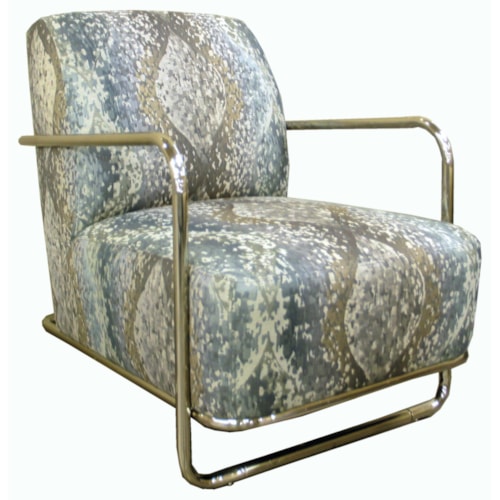 Modern Accent Chair with Brushed Nickel Frame