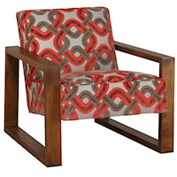 Tyson Accent Chair with Exposed Wood Arms and Legs