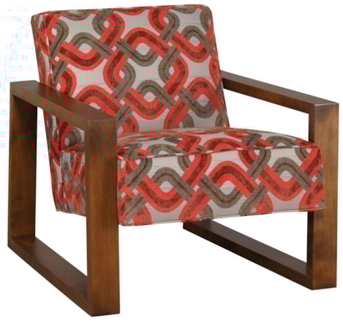 Tyson Accent Chair with Exposed Wood Arms and Legs