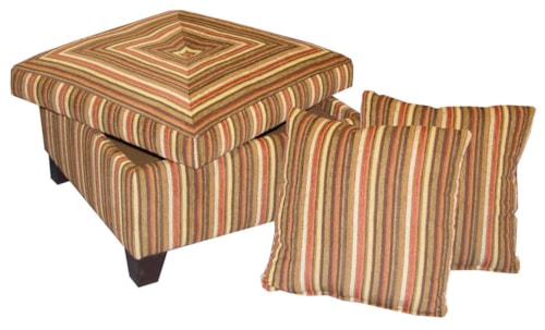 32" Storage Ottoman with Toss Pillows Inside