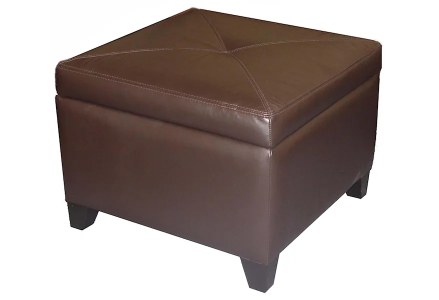Accentuates Miles Leather Storage Ottoman by Jonathan Louis at Michael Alan Furniture & Design