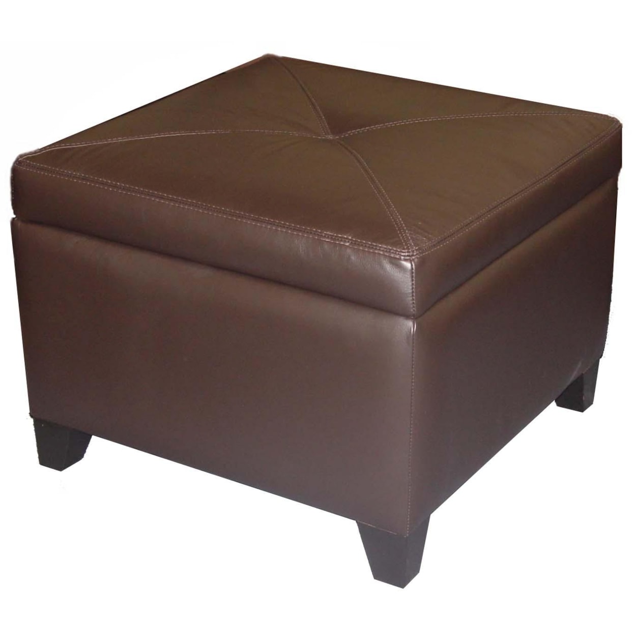 Jonathan Louis Accentuates Miles Leather Storage Ottoman