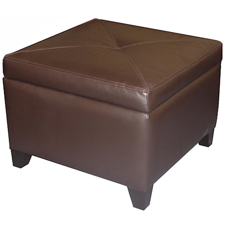 Miles Leather Storage Ottoman