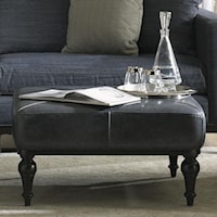 Hayworth Leather Cocktail Ottoman in Traditional Style